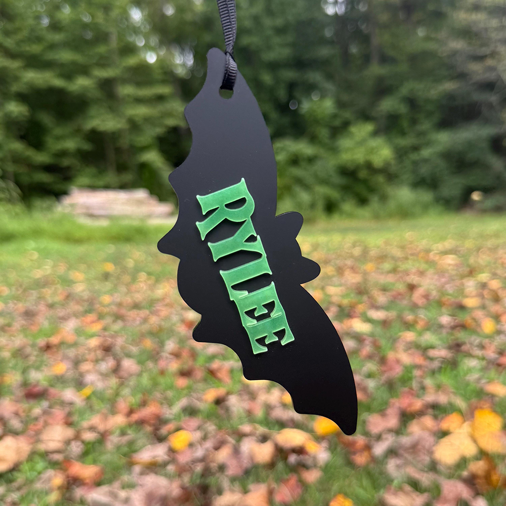 Personalized Halloween Glow in the Dark Bat Basket Decor | CWHalloween118