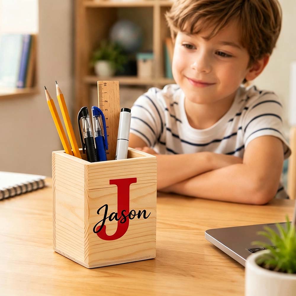 Personalized Wooden Pencil Holder For Kids | CWToy203
