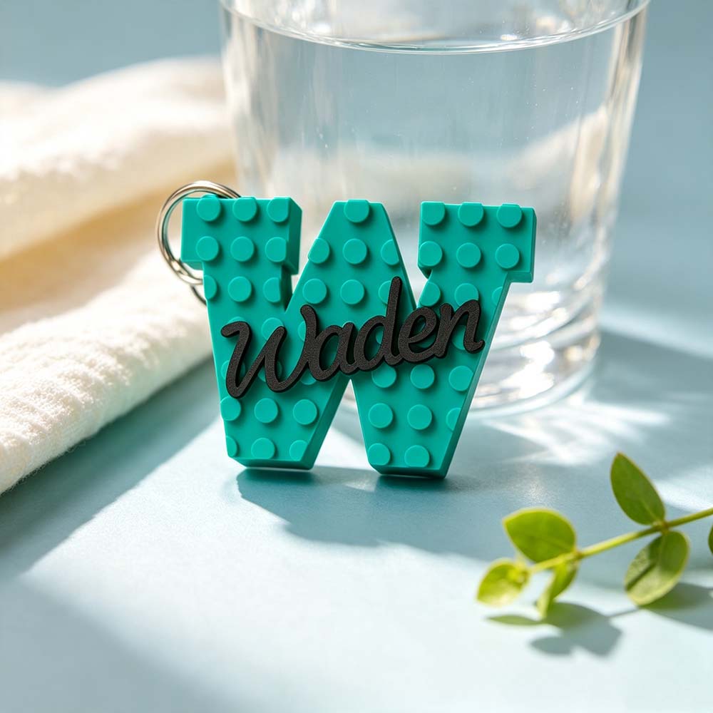 Personalized 3D Printed Brick Style Name Keychain | CWGift93