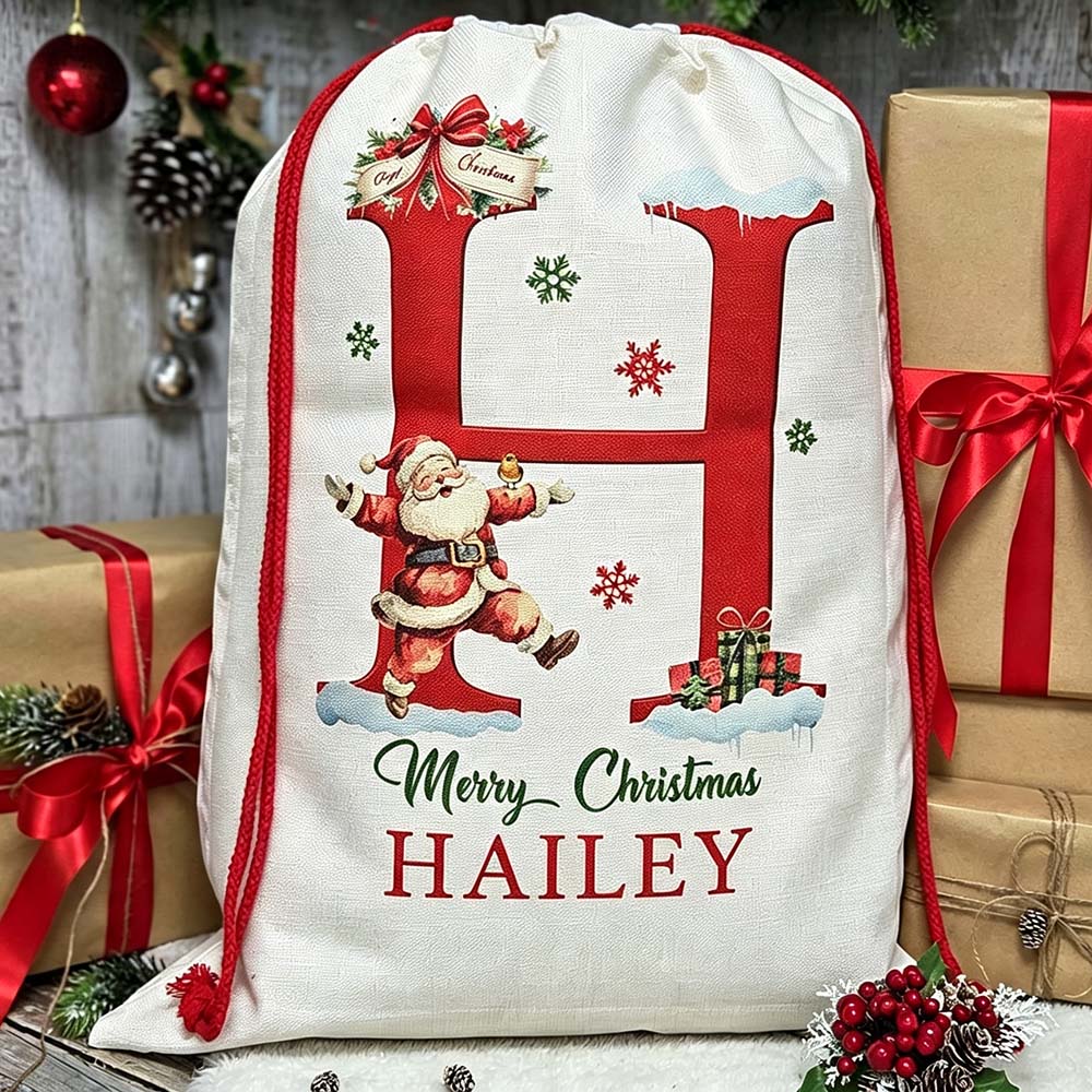 Personalized Monogram Christmas Santa Sack for Gifts | MCGift372