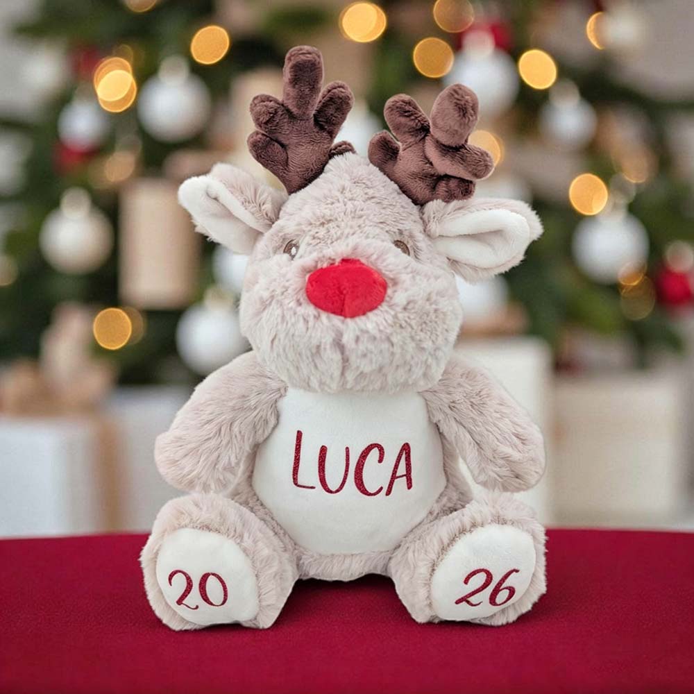 Personalized Christmas Reindeer Christmas Soft Toy for Gifts | MCGift374