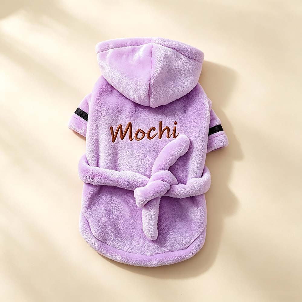 Personalized Embroidery Soft Hooded Pet Bathrobe | BKPet569