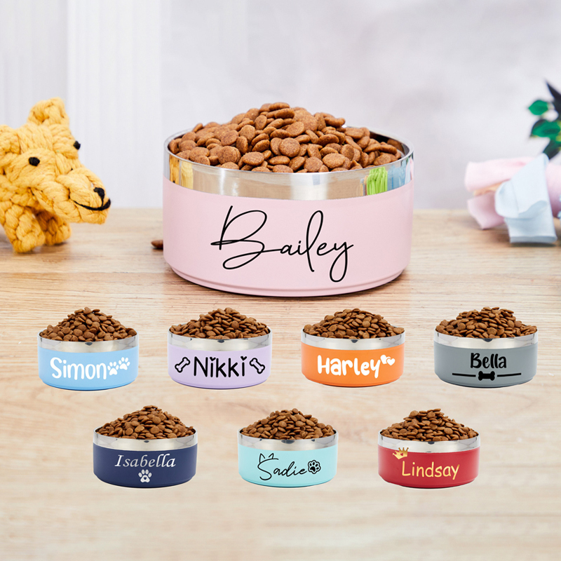 Personalized Stainless Steel Pet Food Bowl | BKPet46