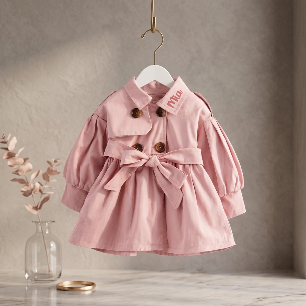 Personalized Classic British Style Windbreaker for Girls | CWBaby527