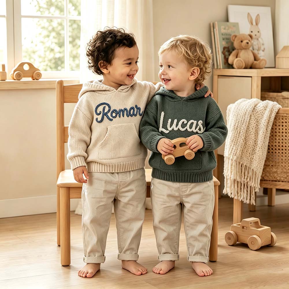 Personalized Hand Embroidered Kids Hoodie Sweater | CWBaby528