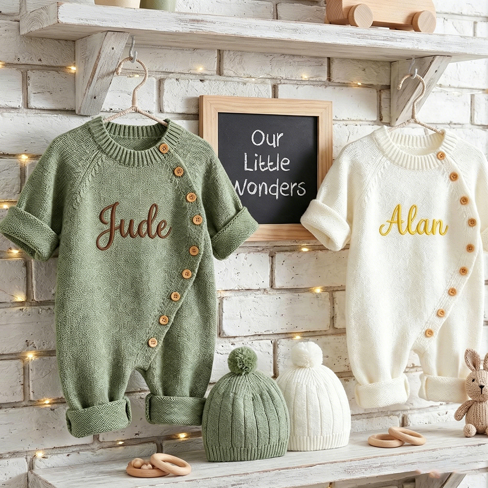 Personalized Embroidered Kids Color Romper Set | inSet13