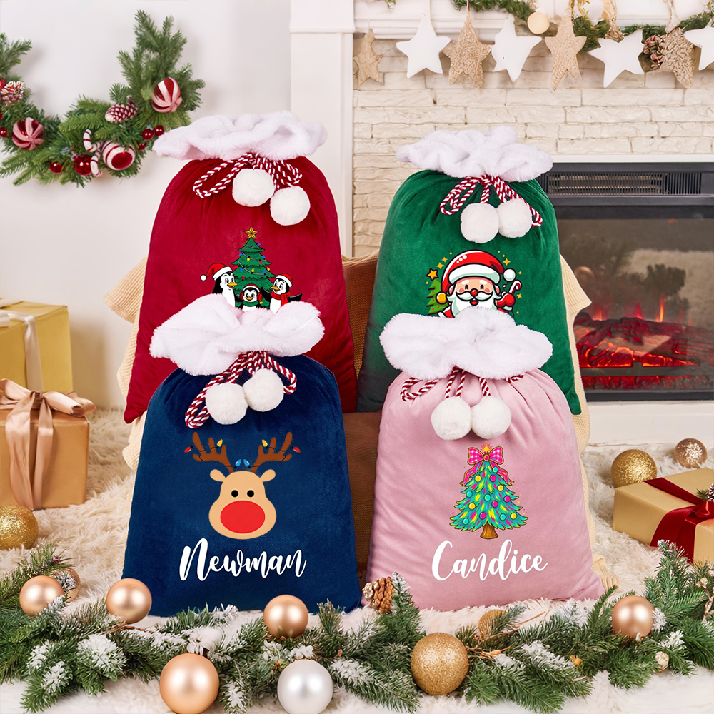 Personalized Christmas Santa Family Sack with Name | MCGift393
