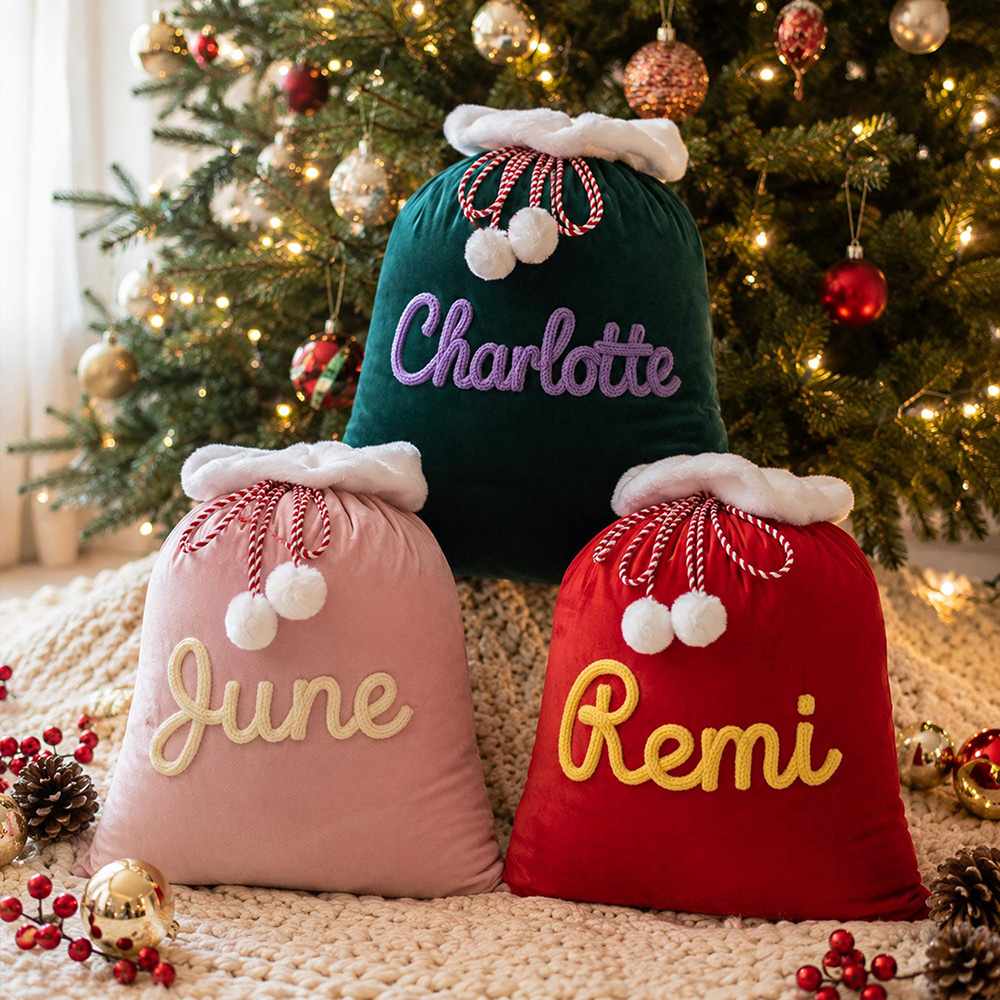 Personalized Large Christmas Velvet Santa Sack for Gifts | MCGift199
