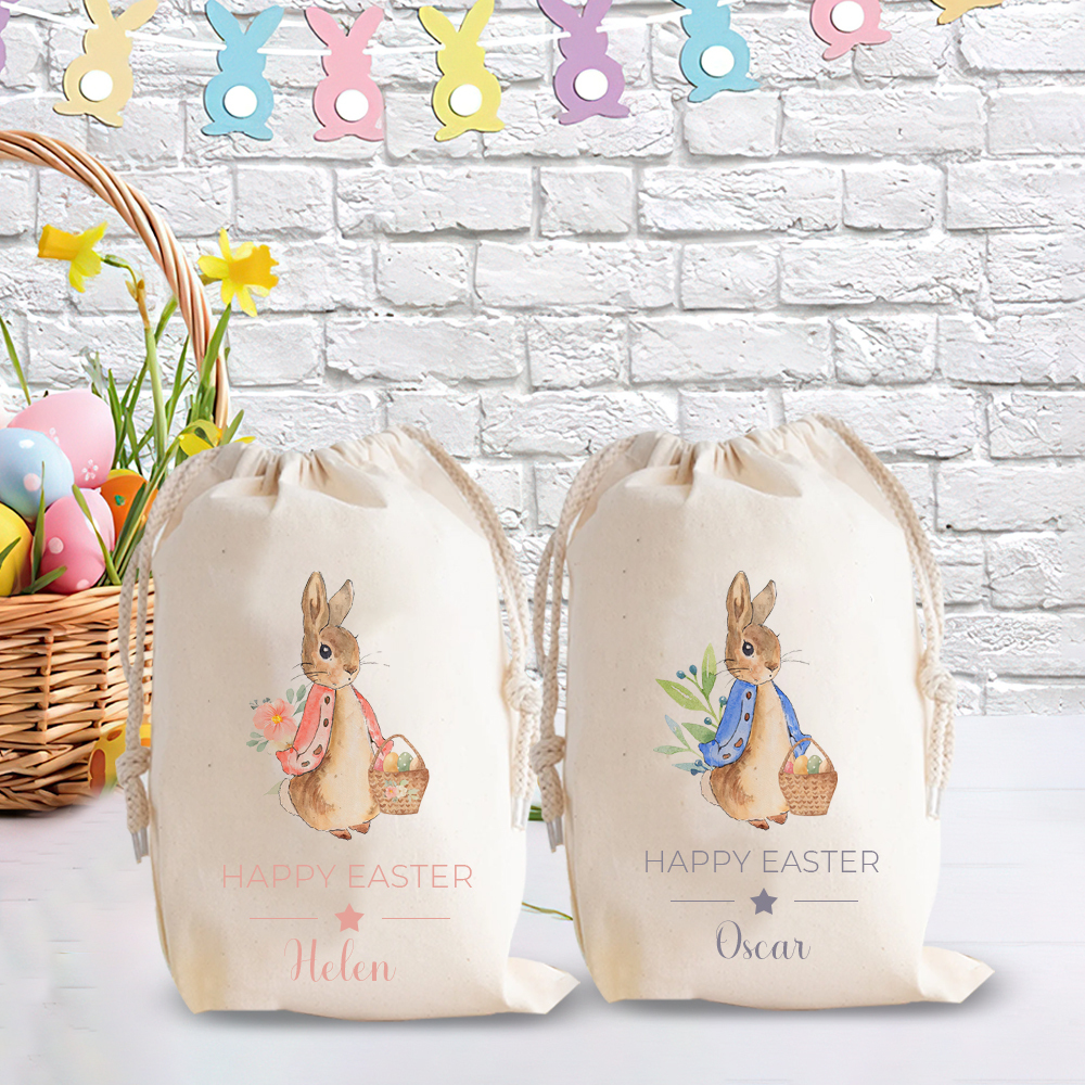 Personalized Name Bunny Easter Gift Sack | CWEaster26
