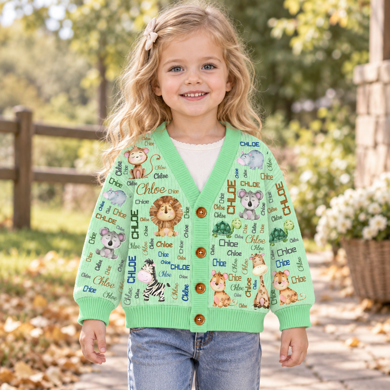 Personalized Lovely Kids Adorable Animals Knit Sweater | CWSweater17
