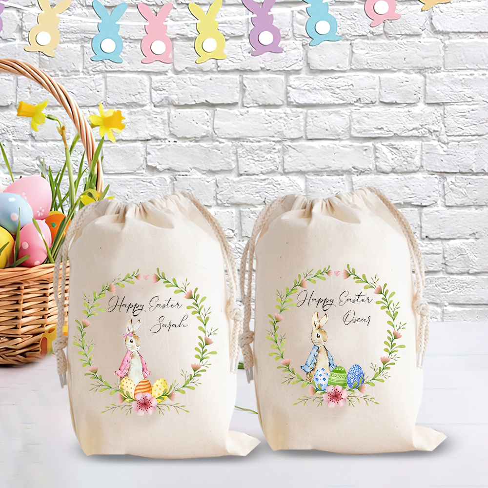 Personalized Name Bunny Easter Gift Sack | CWEaster29