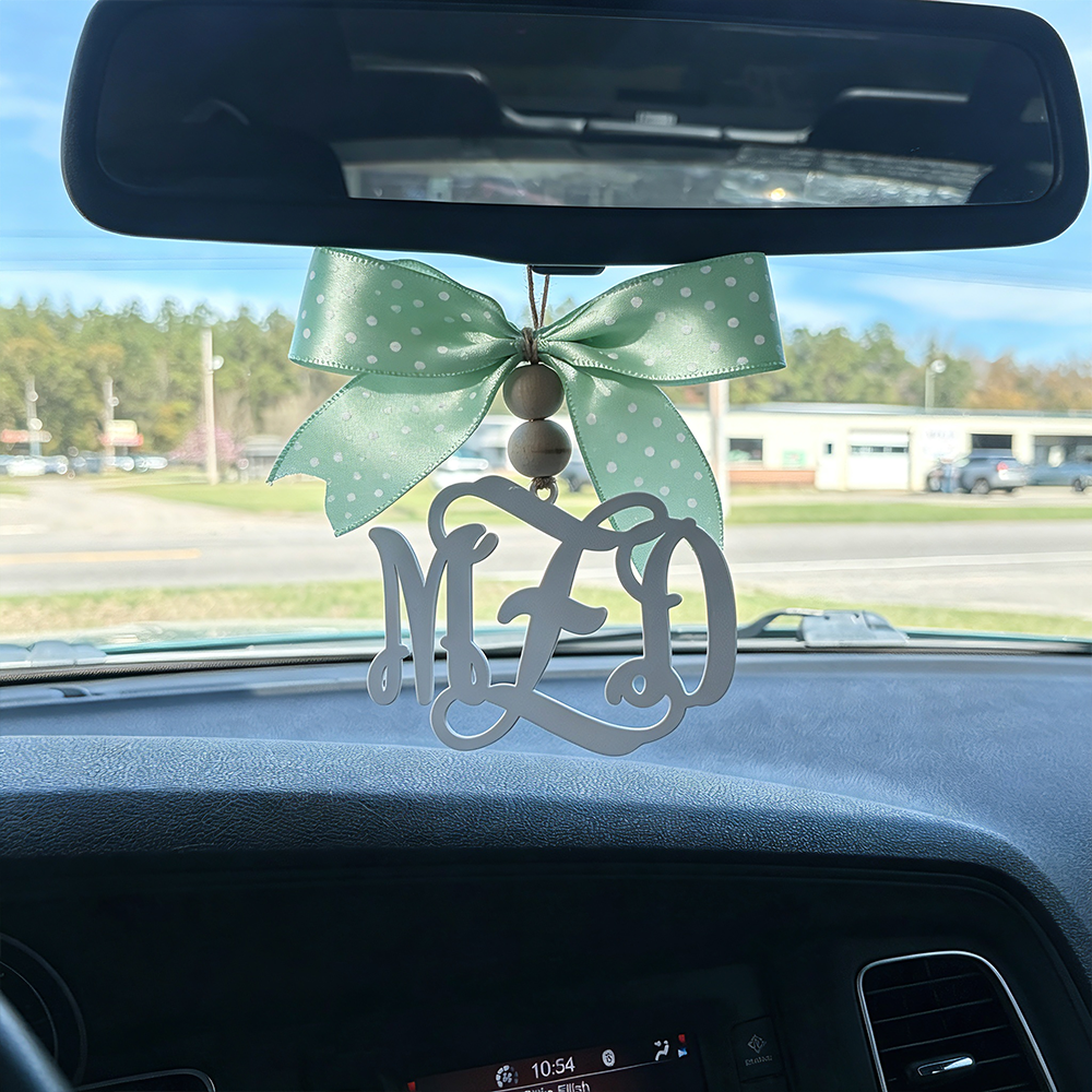 Personalized 3D Printed Car Monogram Charm | CWGift108