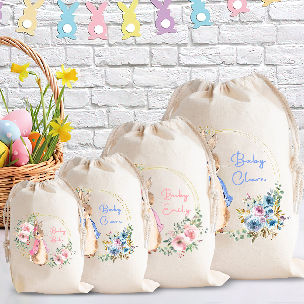 Personalized Name Bunny Easter Gift Sack | CWEaster27