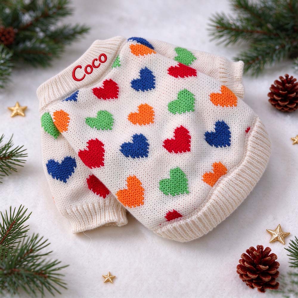 Personalized Embroidered Pets Christmas Cute Knit Sweater | MCGift427
