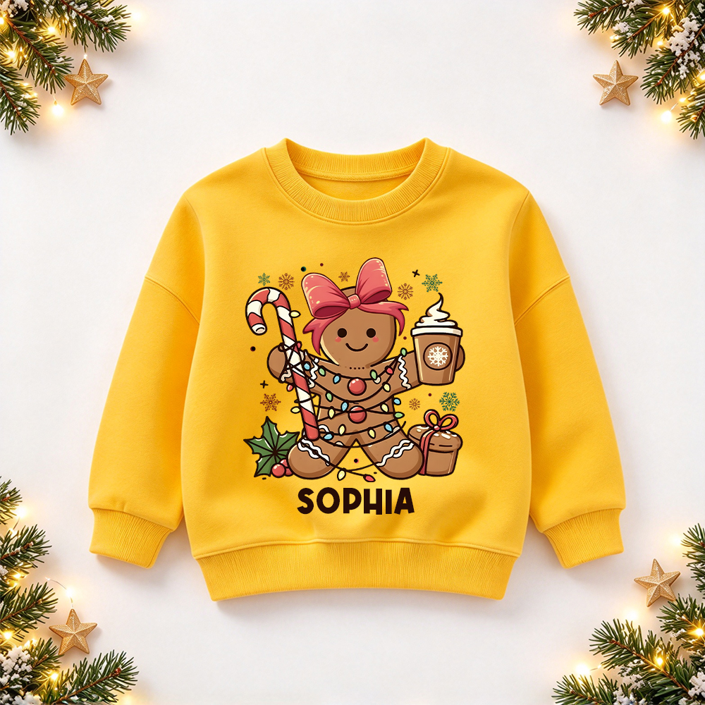 Personalized Christmas Kids Gingerbread Sweatshirt | MCGift419