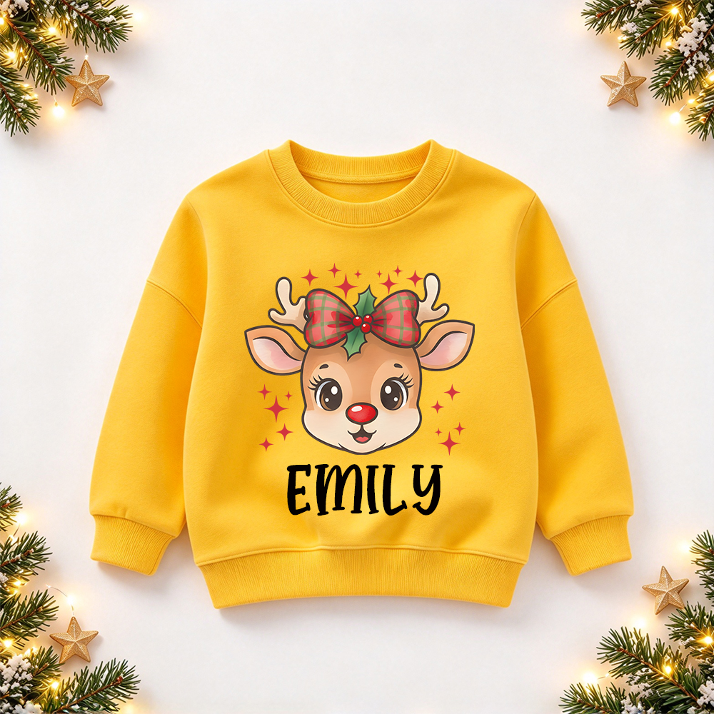 Personalized Christmas Kids Reindeer Sweatshirt | MCGift418