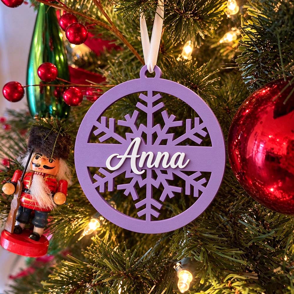 Personalized Christmas 3D Printed Snowflake Ornament | MCGift412