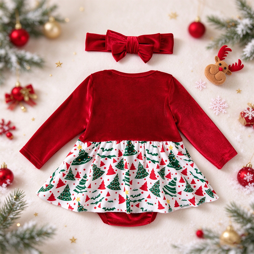 Personalized Baby Girl Christmas Dress Set | MCGift426
