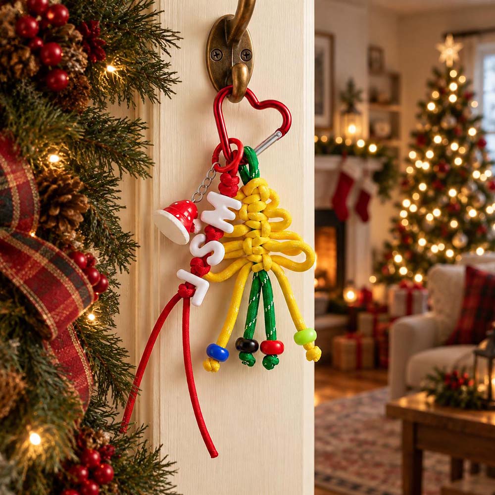 Personalized Christmas Multicolor Letter Beaded Bag Charm | CWGift110