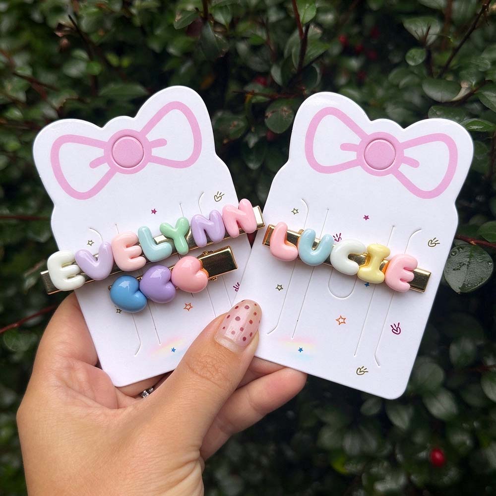 Personalized Girls Colorful Monogram Hair Clip | CWBaby551