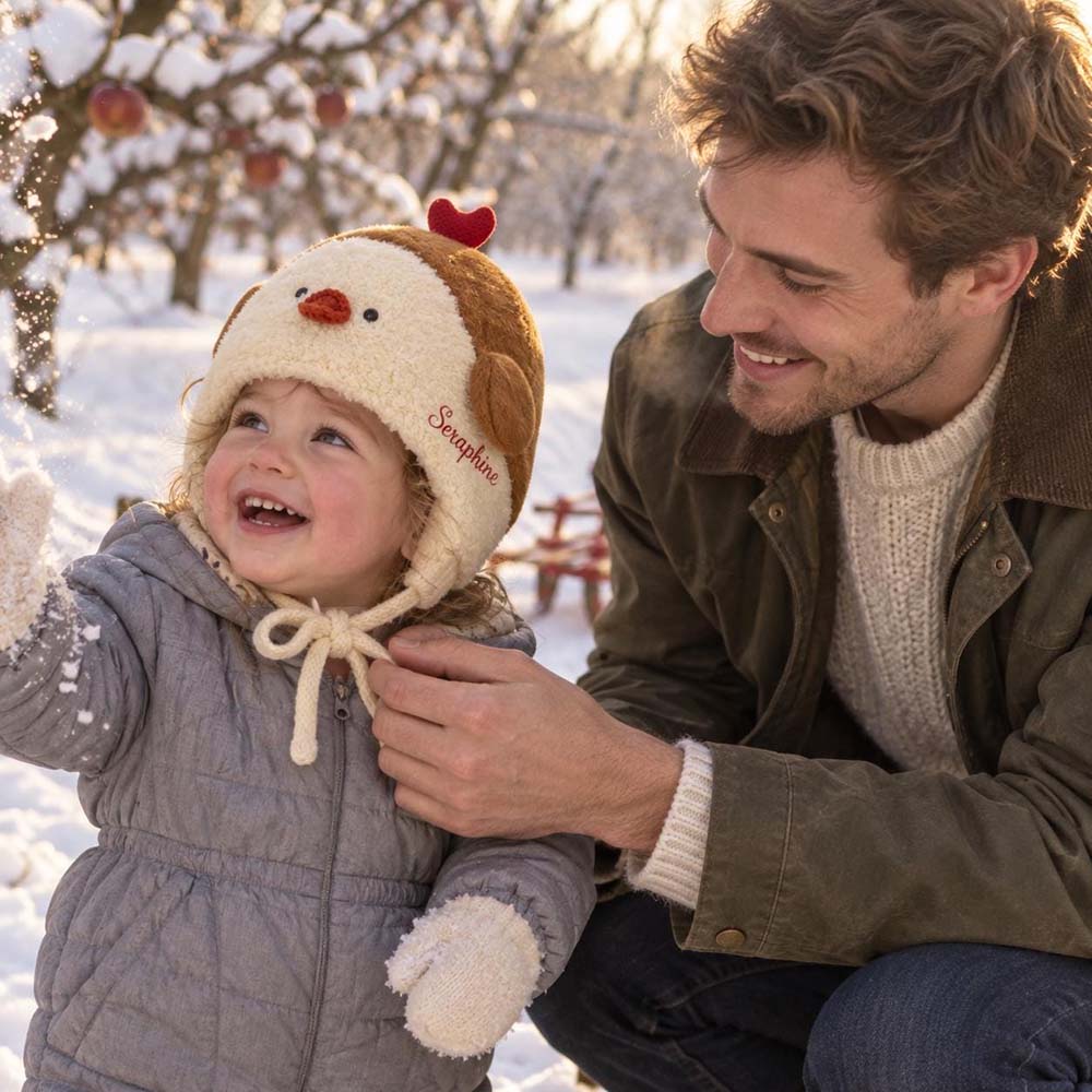 Personalized Embroidered Kids Animal Ear Flap Winter Hat | HSKid107