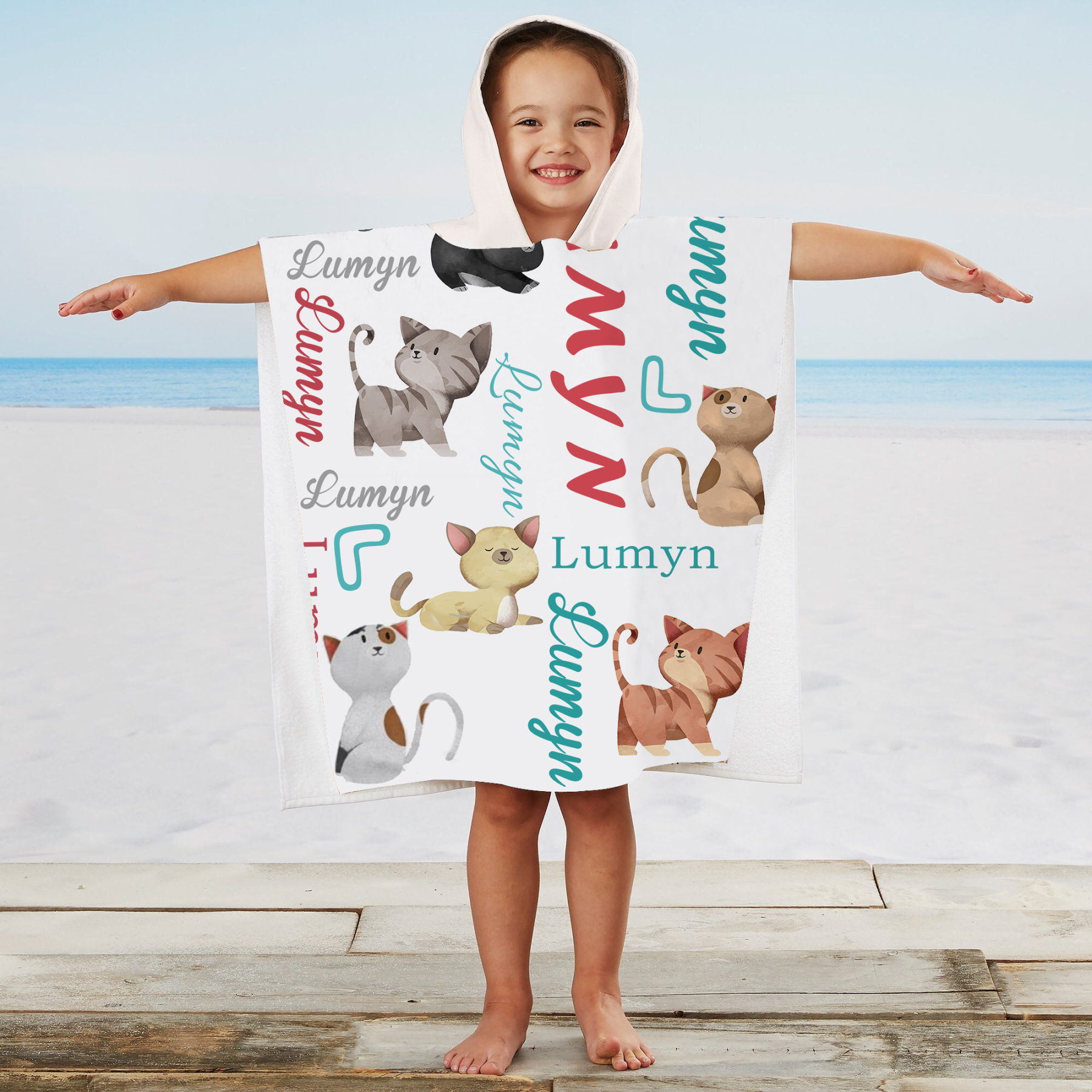 Personalized Hooded Beach Towel for Summer & Beach | CWHTowel04