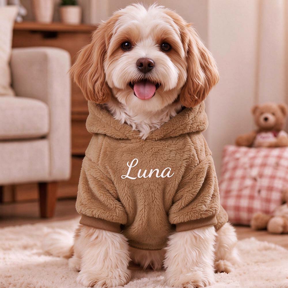 Personalized Embroidered Pets Cozy Fleece Hoodie | BKPet638