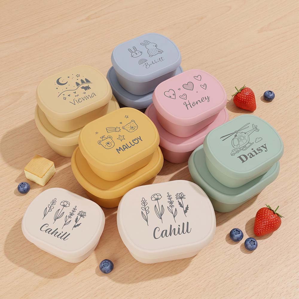 Personalised Cute Design Toddler Silicone Bento Box | CWBaby558