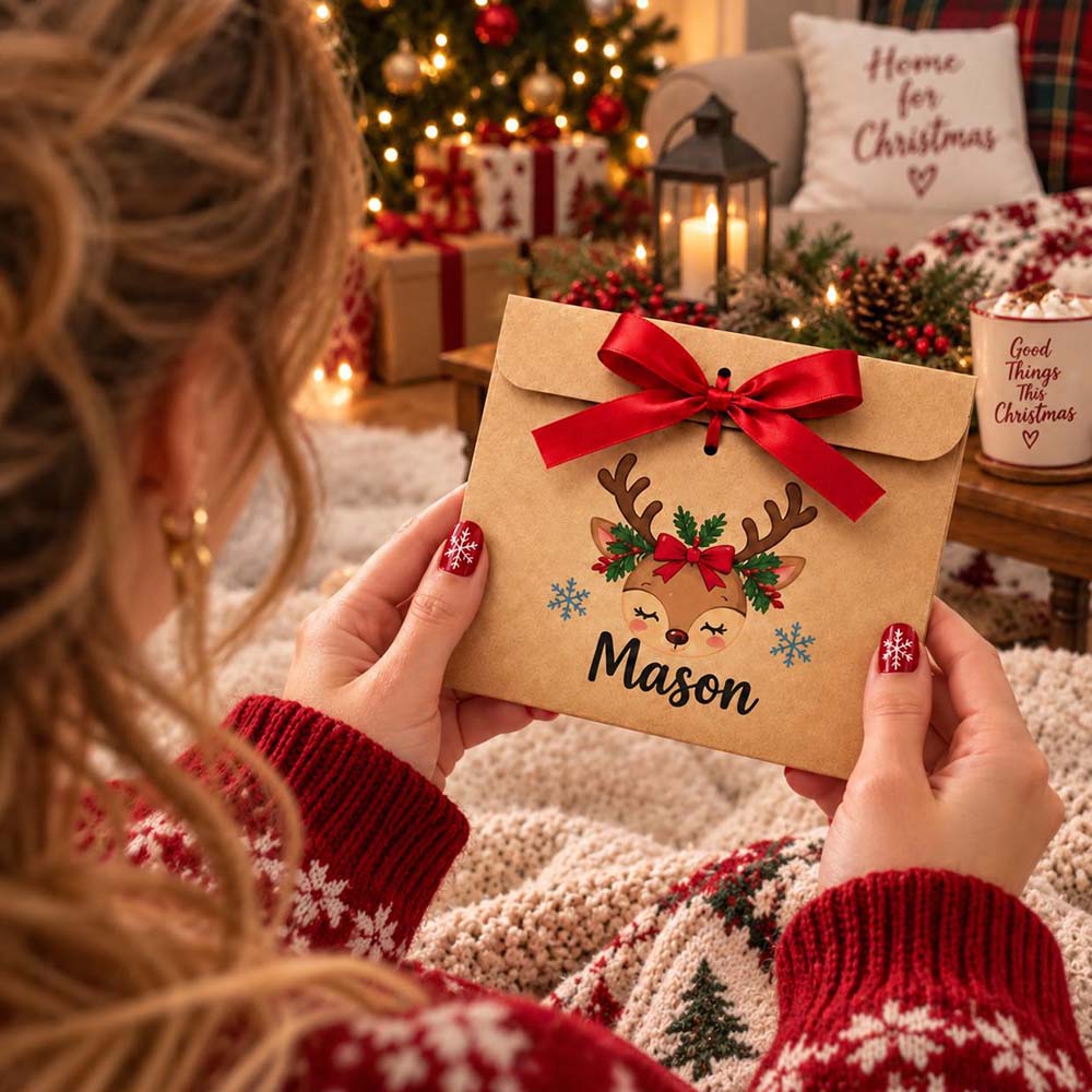 Personalized Christmas Lovely Money Holder with Satin Ribbon | MCGift443