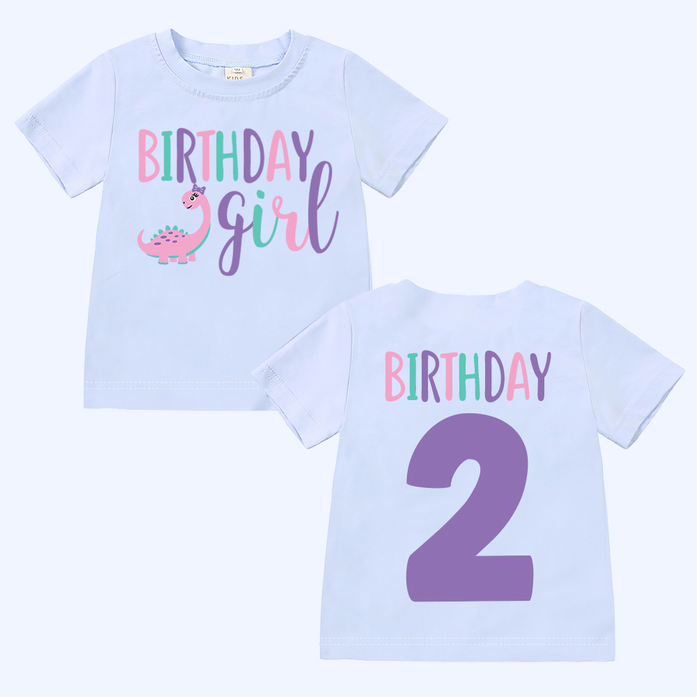 Personalized Cute Dinosaur Girl Birthday T-Shirt | inBirth17