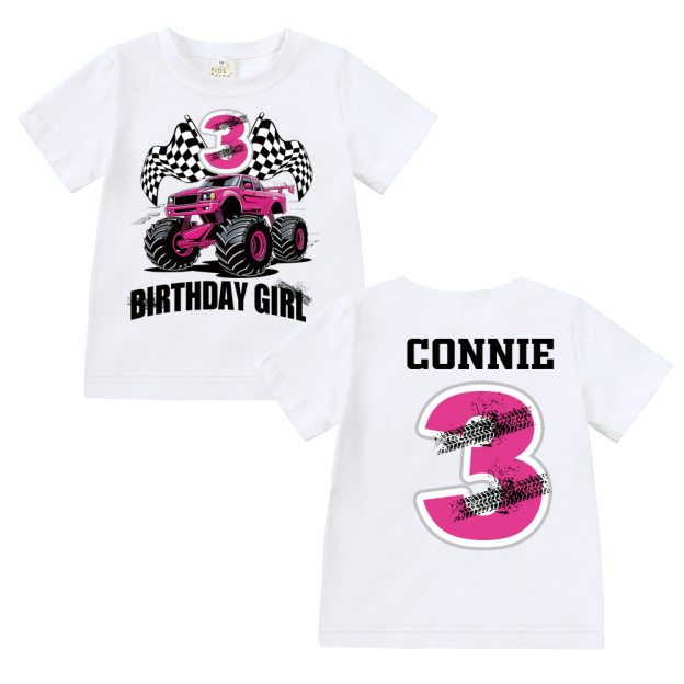Personalized Monster Truck Name Birthday T-Shirt | inBirth27