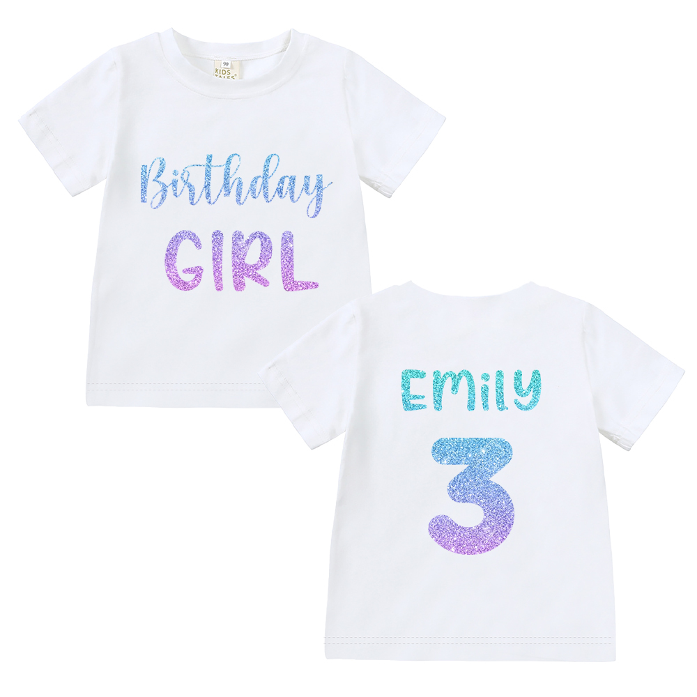 Personalized Colourful Birthday Girl Birthday T-Shirt | inBirth28