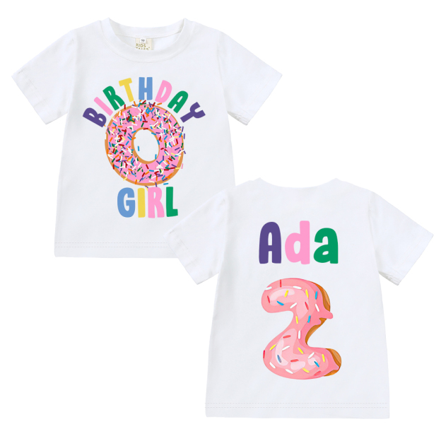 Personalized Donut Sprinkles Theme Birthday T-Shirt | inBirth29