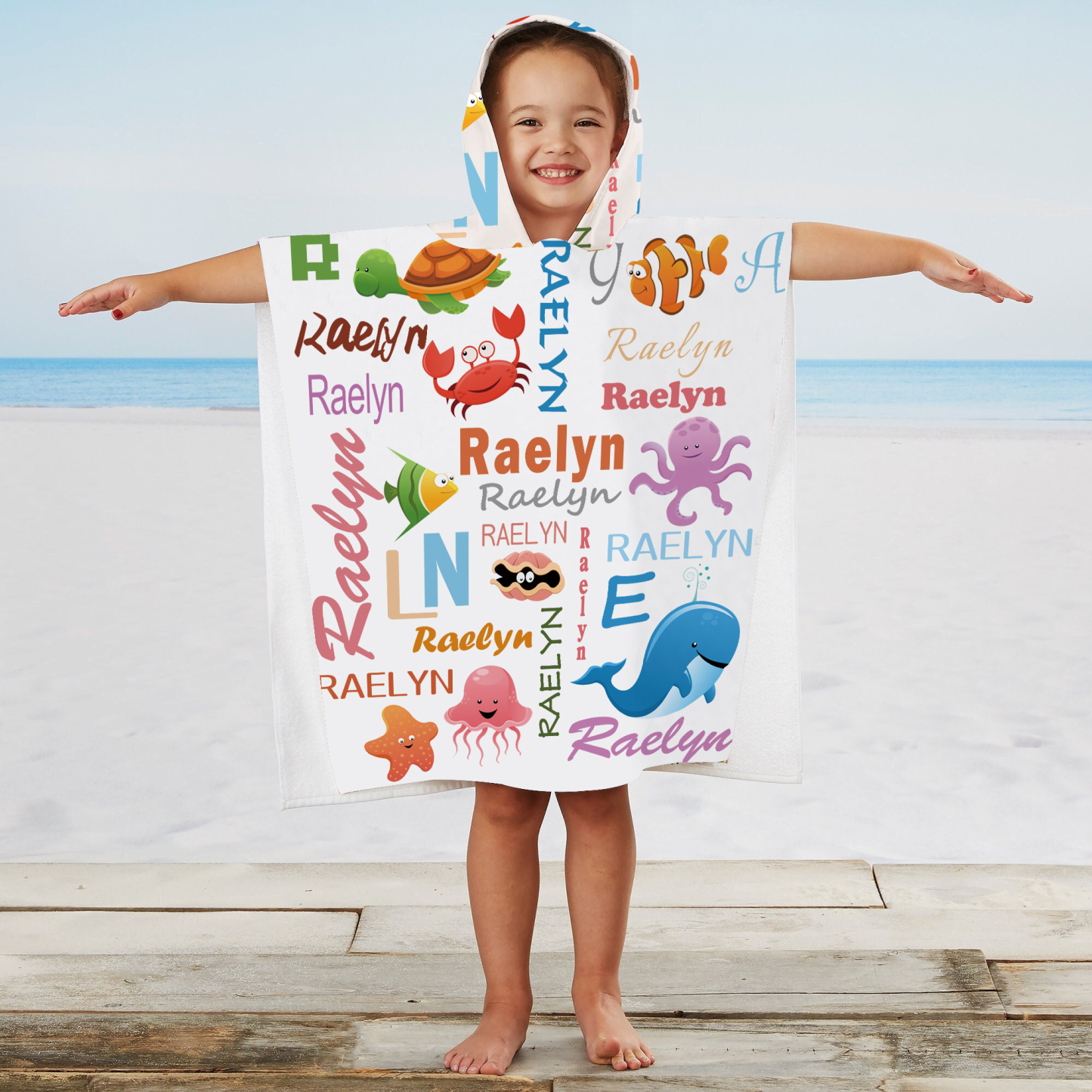 Personalized Hooded Beach Towel for Summer & Beach | CWHTowel14