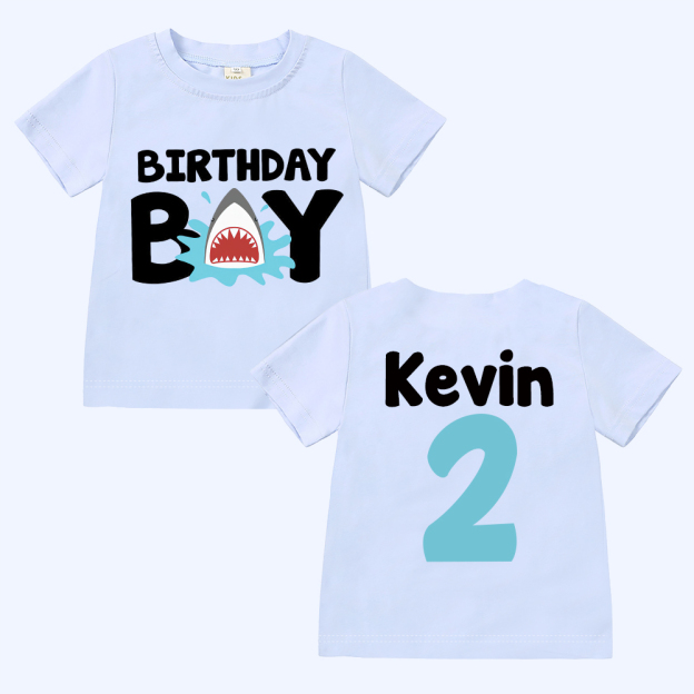 Personalized Boy Shark Birthday T-Shirt | inBirth30