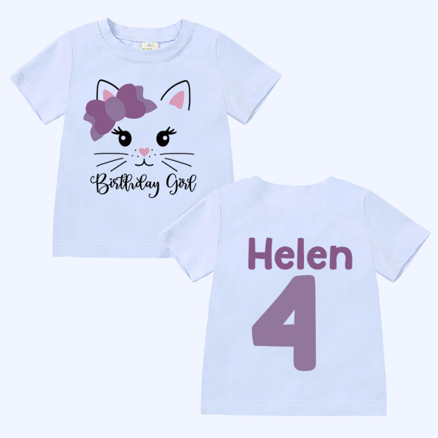Personalized Cat Theme Kitten Birthday T-Shirt | inBirth32