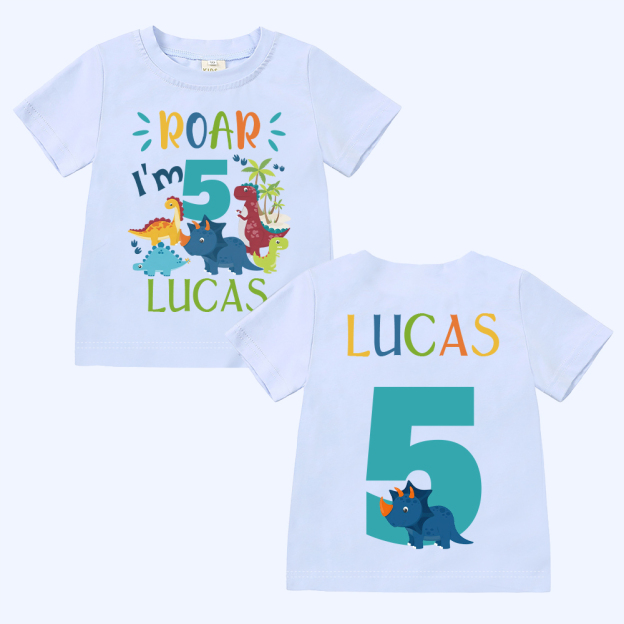 Personalized Dinosaur ROAR Party Birthday T-Shirt | inBirth02