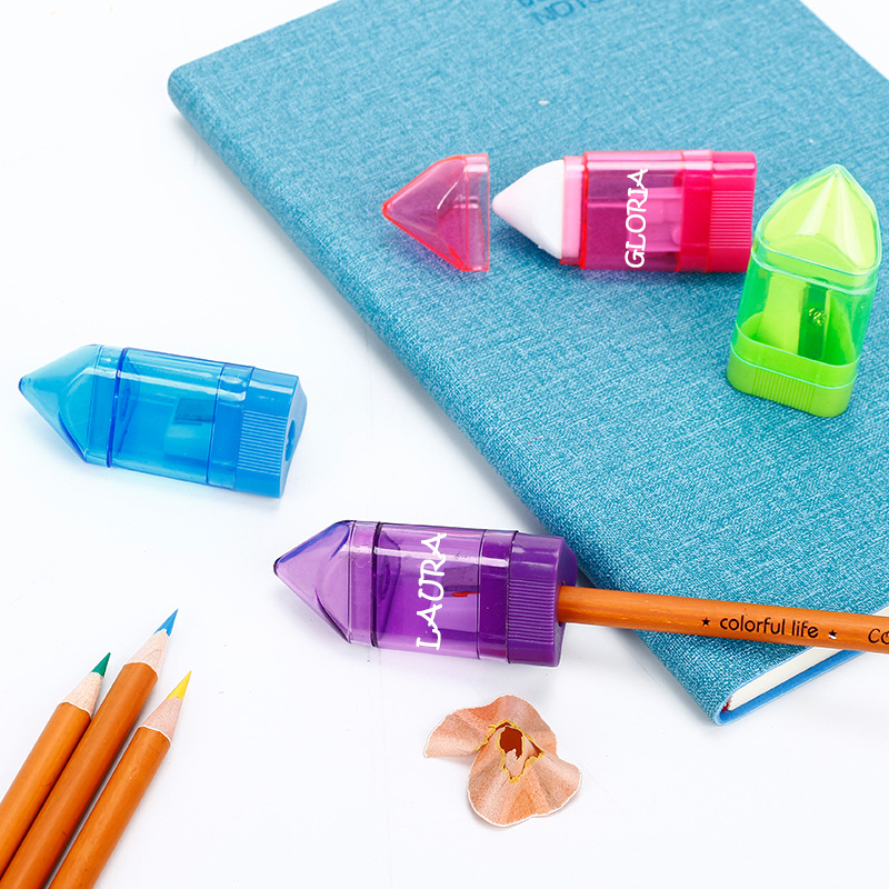 Personalized Kid Pencil Sharpener (Colored Pencils Included)