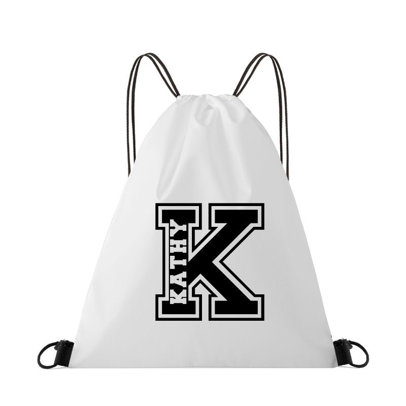 Personalized Initial & Name Beach Drawstring Rucksack Bag | CWBeach70