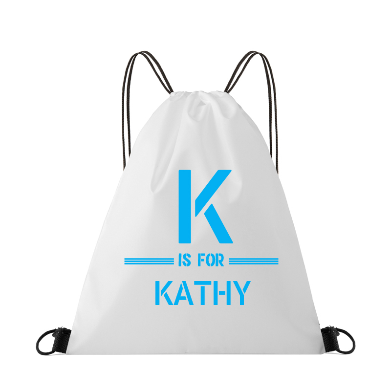 Personalized Initial & Name Beach Drawstring Rucksack Bag | CWBeach71