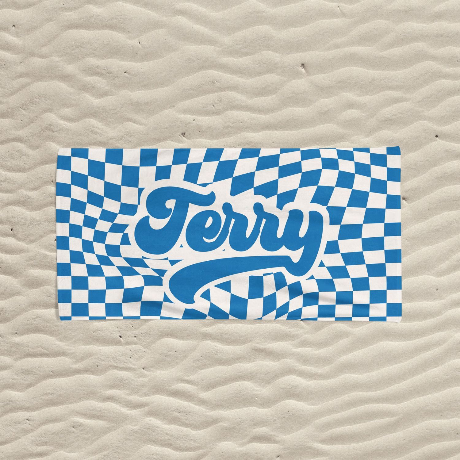 Personalized Lovely Checker Kid Towel for Summer & Beach | CWTowel113