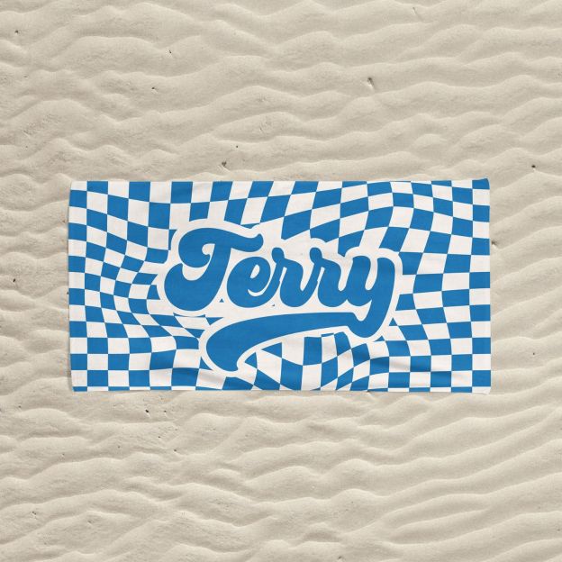 Personalized Lovely Checker Kid Towel for Summer & Beach | CWTowel113