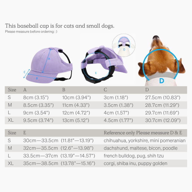 Personalized Embroidery Pet Baseball Cap with Ear Holes | CWPet27