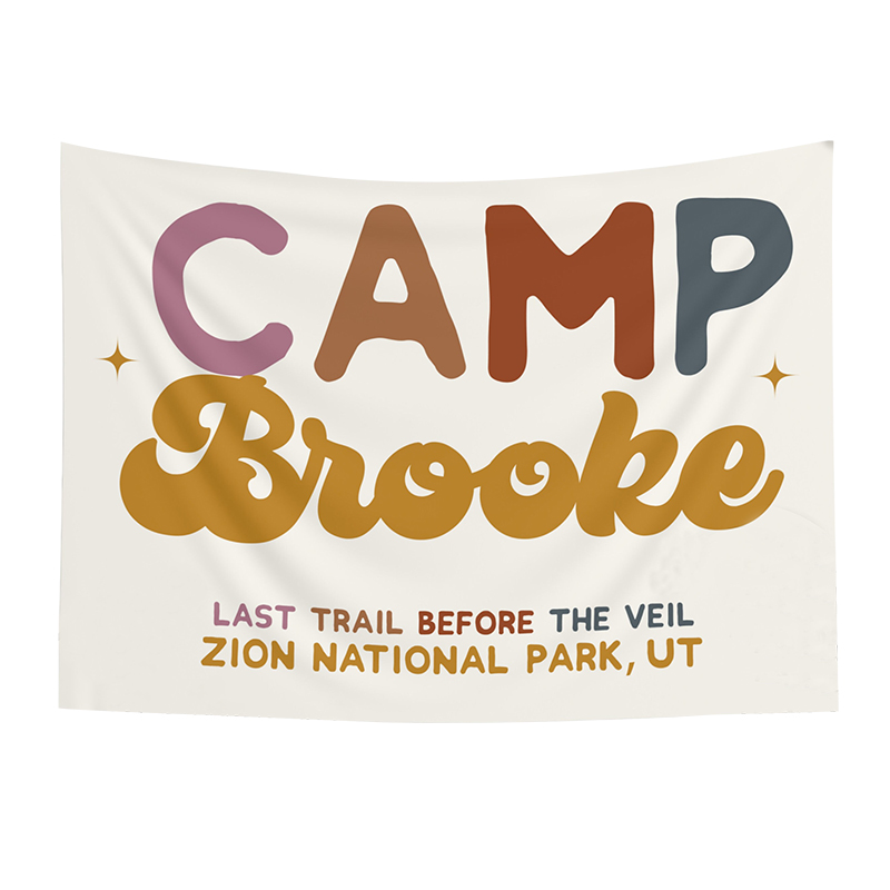 Personalized Camp Bachelorette Banner Tapestry | CWCamp02