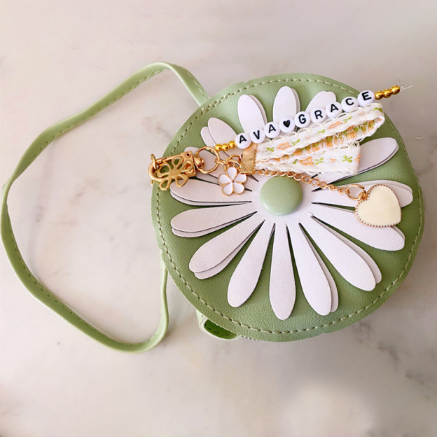 Personalized Girls Color Daisy Tassel Purse | CWPack90