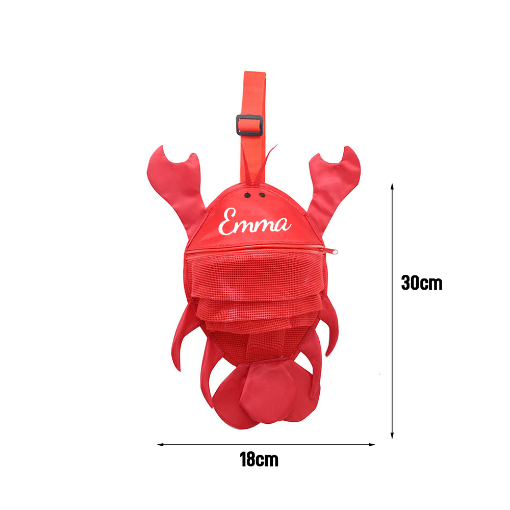 Personalized Lovely Lobster Seashell Zipper Mesh Beach Bag | CWBeach94
