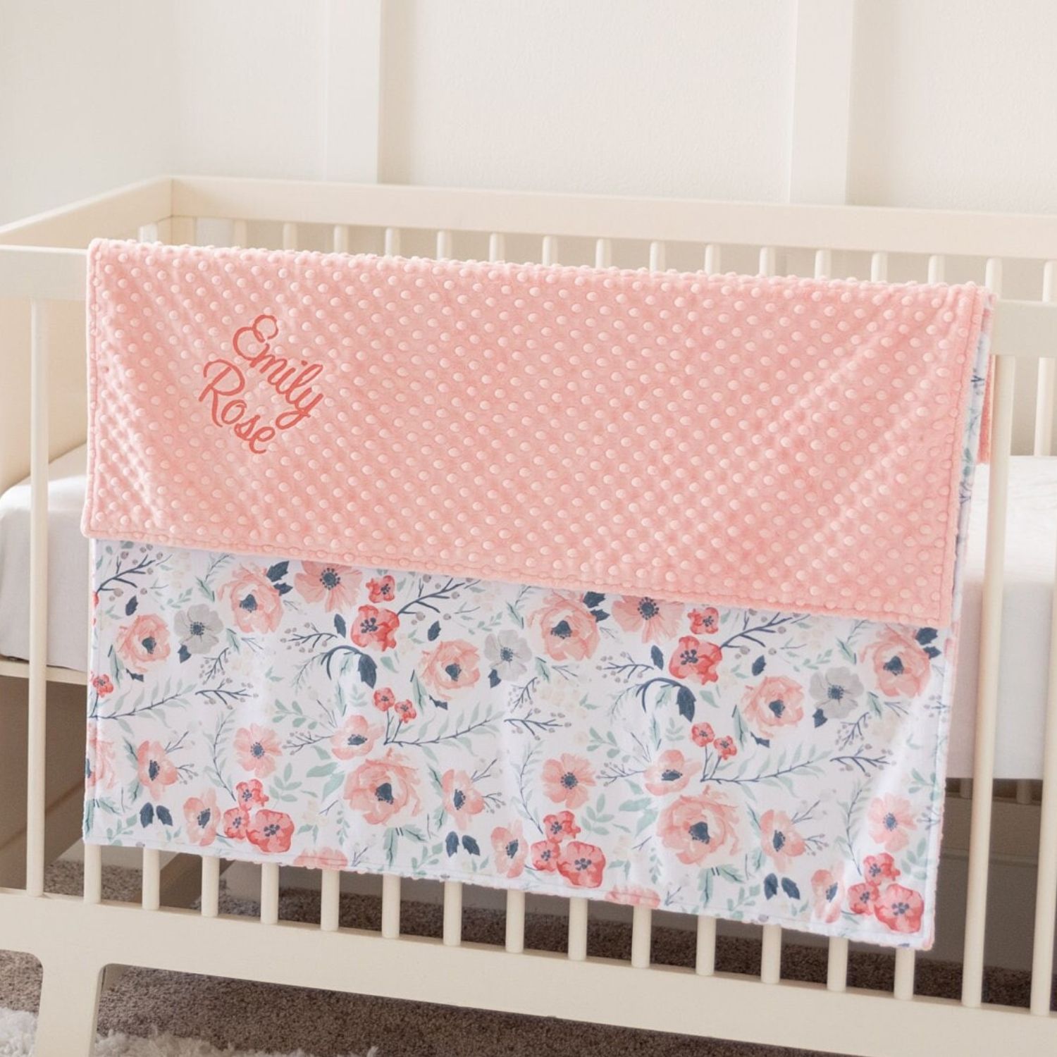 Personalized Lovely Kid Vintage Floral Baby Blanket for Comfort & Unique | CWBaby55