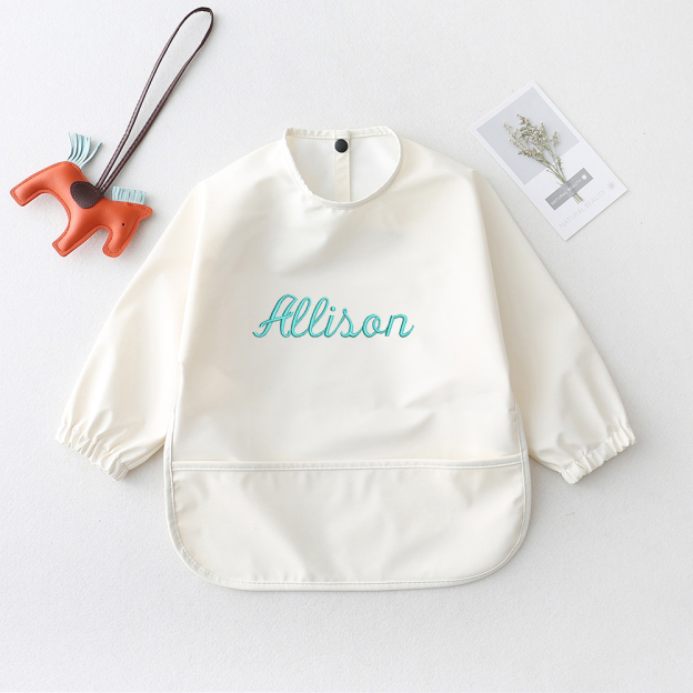 Personalised Baby Long Sleeve Waterproof Color Bib  | CWBaby61