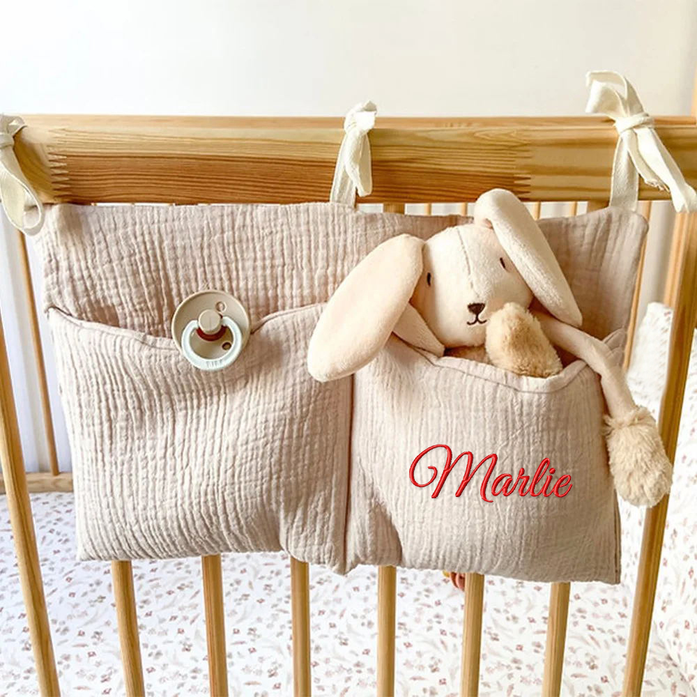 Personalised Embroidery Baby Bed Pocket Accessorise & Diapers Storage | CWBaby58