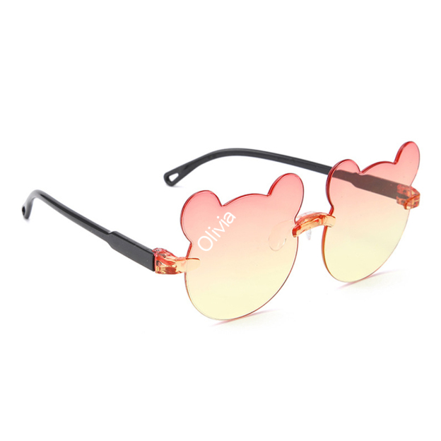 Personalized Bear Outline Rimless Sunglasse For Kids | CWBeach101